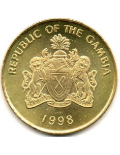Awers monety Gambia 10 Butut 1998