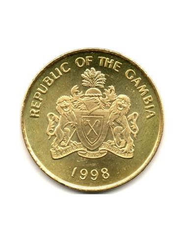 Awers monety Gambia 10 Butut 1998
