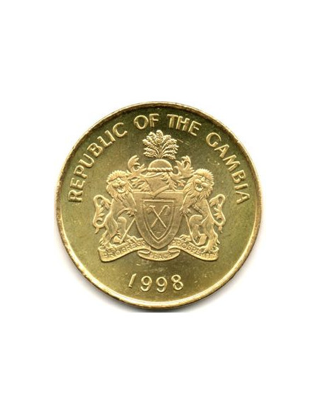Awers monety Gambia 10 Butut 1998
