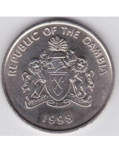 Awers monety Gambia 50 Butut 1998
