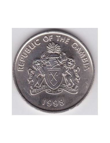 Awers monety Gambia 50 Butut 1998