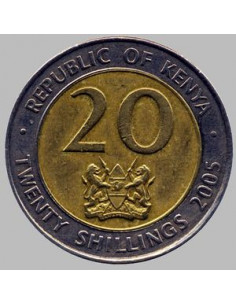 Awers monety Kenia 20 Szylingów 2005 2