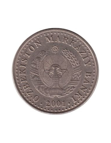 Awers monety 50 Sumów 2001 10lecie niepodległości Uzbekistanu