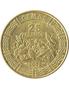 Awers monety BEAC 25 Franków CFA 2006