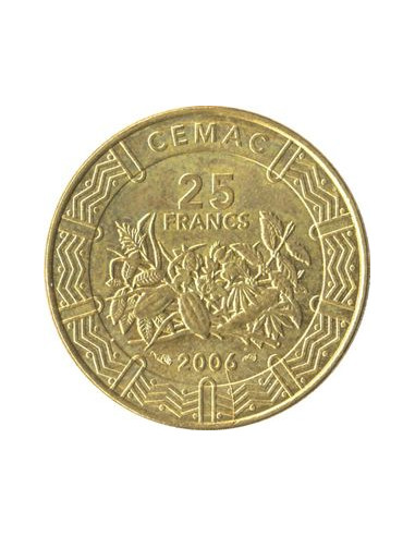 Awers monety BEAC 25 Franków CFA 2006