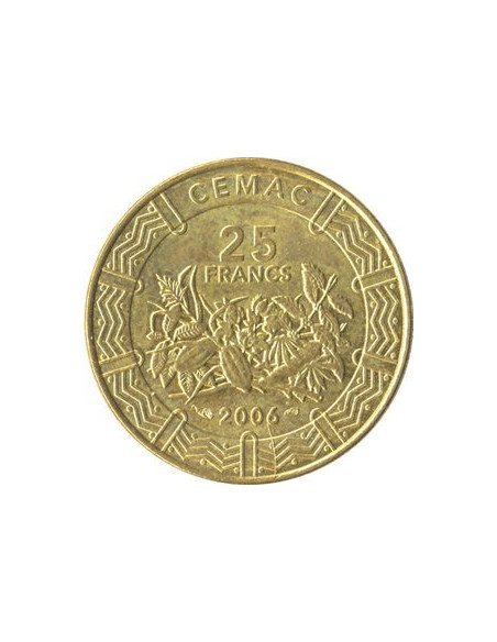 Awers monety BEAC 25 Franków CFA 2006