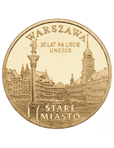Awers monety 2 zł 2010 Miasta w Polsce – Stare Miasto w Warszawie
