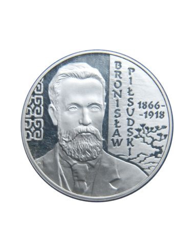 Awers monety 10 Złotych 2008 90.Podróżnik i Odkrywca Bronisław Piłsudski
