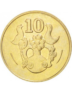Awers monety Cypr 10 Centów 2004 2
