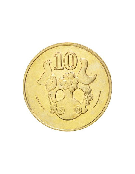Rewers monety Cypr 10 Centów 2004