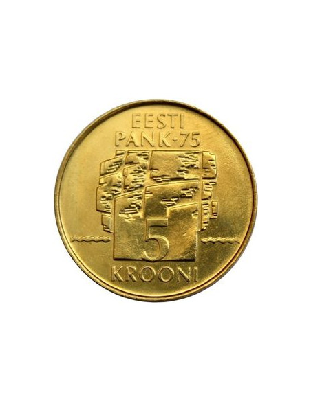 Rewers monety Estonia 5 Koron 1994 75 rocznica Narodowy Bank Estonii
