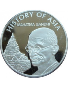 Awers monety Wyspy Cooka 1 Dolar 2004 Historia Azji Mahatma Gandhi