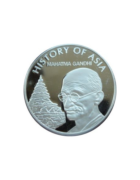 Awers monety Wyspy Cooka 1 Dolar 2004 Historia Azji Mahatma Gandhi