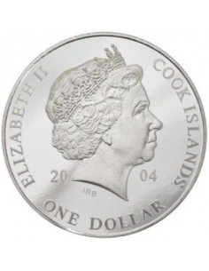 Awers monety Wyspy Cooka 1 Dolar 2004 Historia Azji Mahatma Gandhi 2