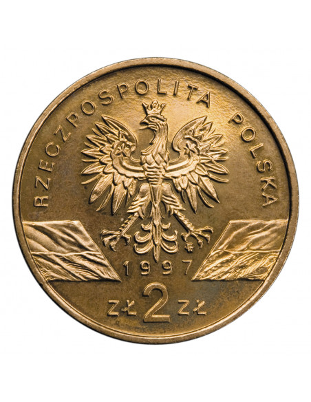 Rewers monety 2 zł 1997 Zwierzęta świata: Jelonek rogacz łac. Lucanus cervus