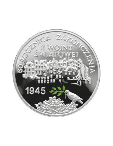 Awers monety 10 Złotych 2005 60. rocznica zakończenia II Wojny Światowej