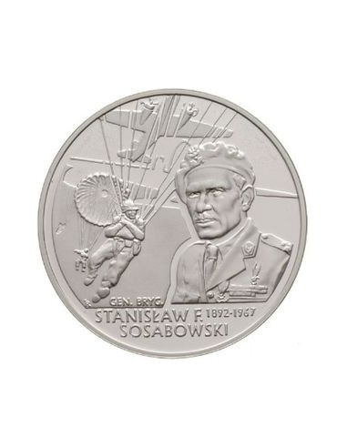Awers monety 10 Złotych 2004 Stanisław Sosabowski18921967