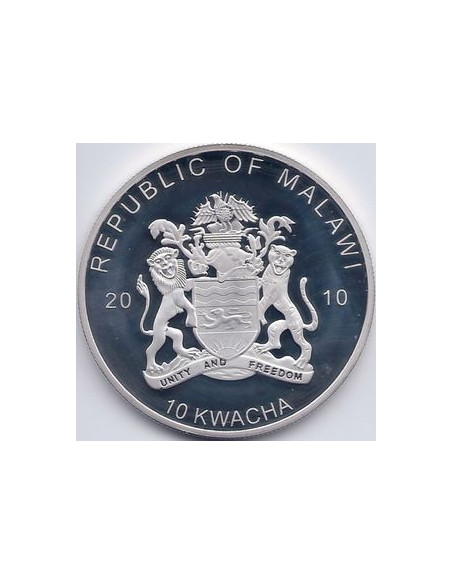 Rewers monety Malawi 10 Kwacha 2010 Bielik madagaskarski
