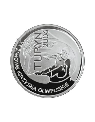 Awers monety 10 Złotych 2006 XX Zimowe Igrzyska Olimpijskie Turyn 2006 snowboard