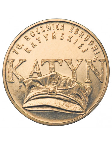 Awers monety 2 zł 2010 70. rocznica zbrodni katyńskiej
