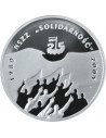 Awers monety 10 Złotych 2005 25. rocznica utworzenia NSZZ Solidarność