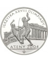 Awers monety 10 Złotych 2004 Igrzyska XXVIII Olimpiady Ateny 2004 szermierka