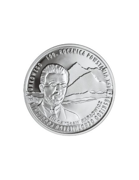 Awers monety 10 Złotych 2009 100. rocznica powstania Tatrzańskiego Ochotniczego Pogotowia Ratunkowego