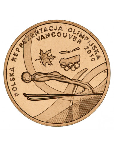 Awers monety 2 zł 2010 Polska Reprezentacja Olimpijska Vancouver 2010