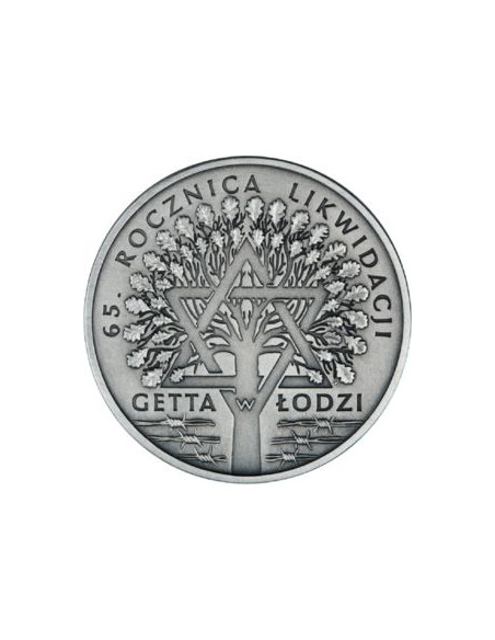 Awers monety 20 Złotych 2009 65. rocznica likwidacji Getta w Łodzi