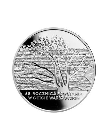 Awers monety 20 Złotych 2008 65. rocznica powstania w getcie warszawskim