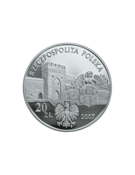 Rewers monety 20 Złotych 2007 Zabytki kultury w Polsce miasto średniowieczne w Toruniu