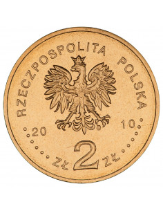 Awers monety 2 zł 2010 65. rocznica oswobodzenia KL AuschwitzBirkenau 2