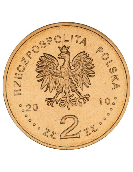 Rewers monety 2 zł 2010 65. rocznica oswobodzenia KL AuschwitzBirkenau