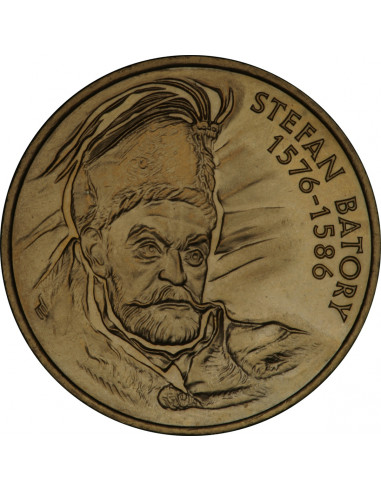 Awers monety 2 zł 1997 Poczet królów i książąt polskich: Stefan Batory 1576 1586