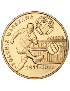 Awers monety 2 zł 2011 Polskie Kluby Piłkarskie – Polonia Warszawa
