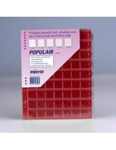 Arkusze na monety Importa 0819 - 5 x arkusze z kieszeniami o różnych średnicach