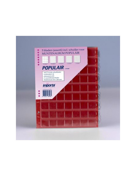 Arkusze na monety Importa 0819 - 5 x arkusze z kieszeniami o różnych średnicach