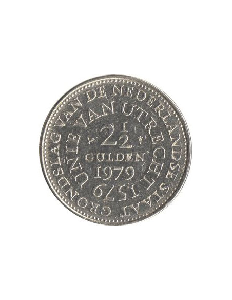 Rewers monety Holandia 25 Guldena 1979 Unia Utrechtu