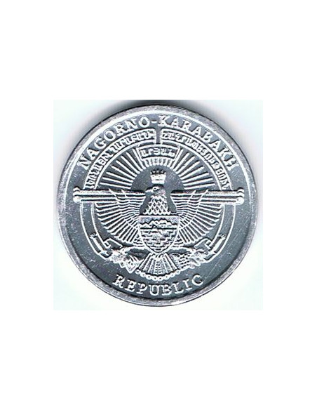 Awers monety Republika Górskiego Karabachu 1 Dram 2013 Wilk