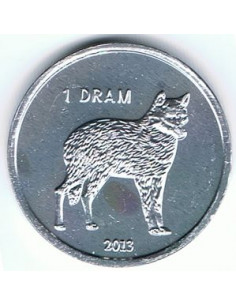 Awers monety Republika Górskiego Karabachu 1 Dram 2013 Wilk 2