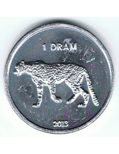 Awers monety Republika Górskiego Karabachu 1 Dram 2013 Leopard 2