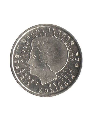 Awers monety 1 Gulden 2001 Dziecięcy rysunek Lew