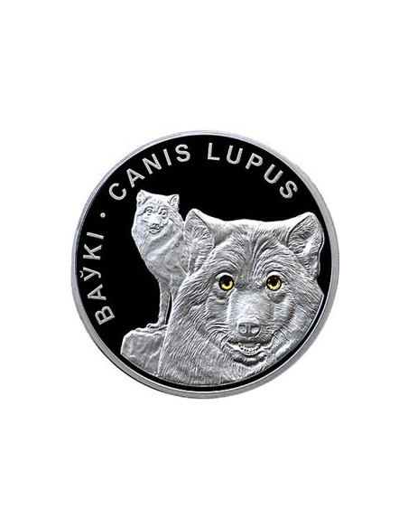 Awers monety Białoruś 20 Rubli 2007 Wilki