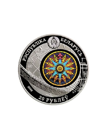 Rewers monety Białoruś 20 Rubli 2008 Żaglowce Sjedow