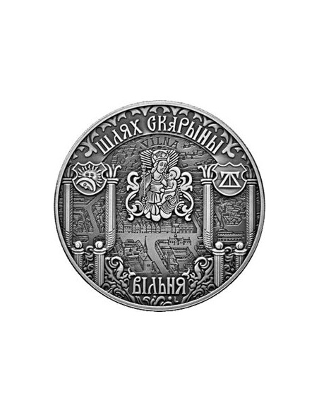 Awers monety Białoruś 1 Rubel 2017 Szlakiem Franciszka Skaryny Wilno