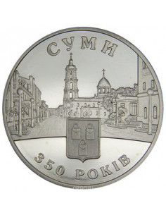 Awers monety 5 Hrywien 2005 350lecie miasta Sumi