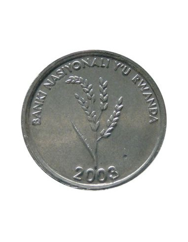 Awers monety Rwanda 1 Frank 2003