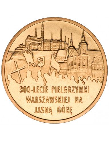 Awers monety 2 zł 2011 300lecie Pielgrzymki Warszawskiej na Jasną Górę
