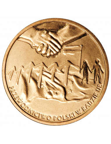 Awers monety 2 zł 2011 Przewodnictwo Polski w Radzie UE