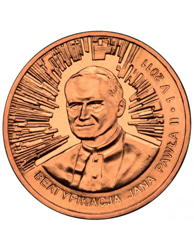 Awers monety 2 zł 2011 Beatyfikacja Jana Pawła II – 1 V 2011